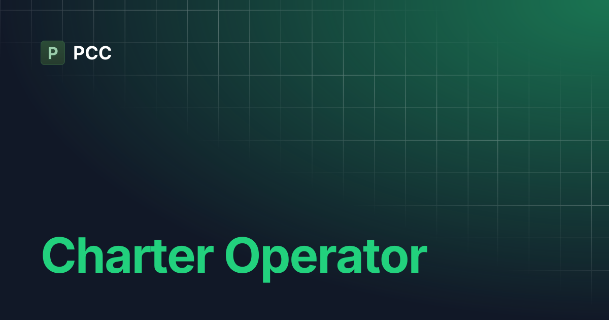 Charter Operator | PCC