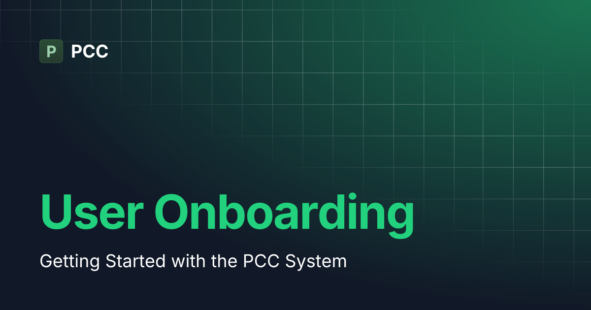 User Onboarding | PCC